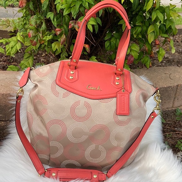 Coach Handbags - Coach Ashley Madison Coral Signature Satchel